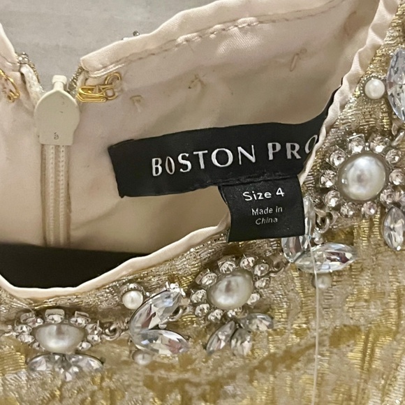 BostonProper Gold Metallic Mini Dress - Picture 3 of 5